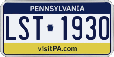 PA license plate LST1930