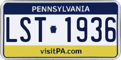 PA license plate LST1936