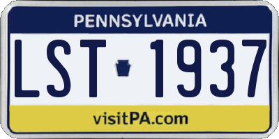 PA license plate LST1937