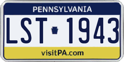 PA license plate LST1943