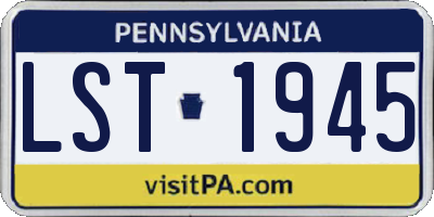 PA license plate LST1945
