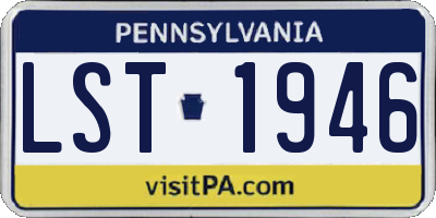PA license plate LST1946