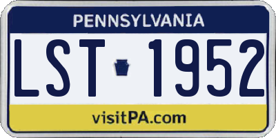 PA license plate LST1952