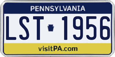 PA license plate LST1956