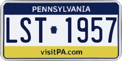 PA license plate LST1957