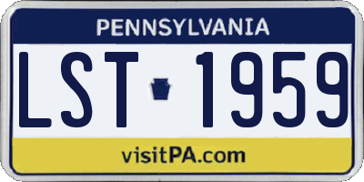 PA license plate LST1959