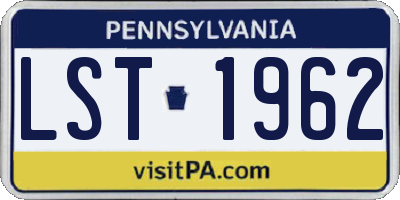 PA license plate LST1962
