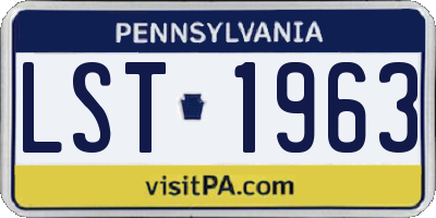 PA license plate LST1963