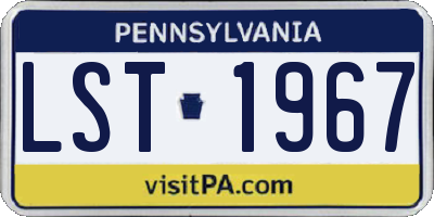 PA license plate LST1967