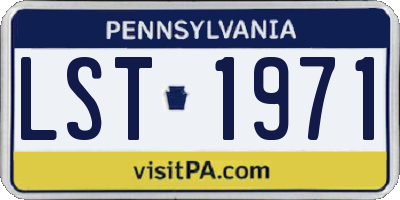 PA license plate LST1971