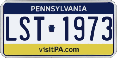 PA license plate LST1973