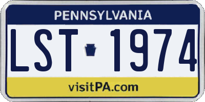 PA license plate LST1974
