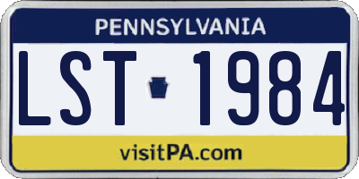 PA license plate LST1984
