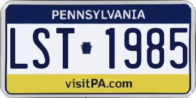 PA license plate LST1985