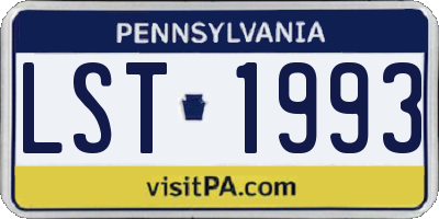 PA license plate LST1993
