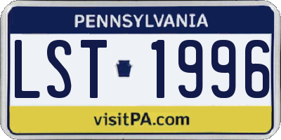 PA license plate LST1996