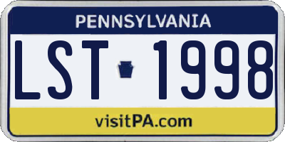 PA license plate LST1998