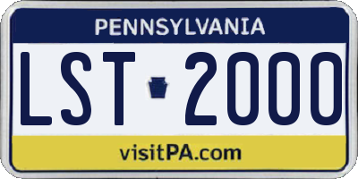 PA license plate LST2000
