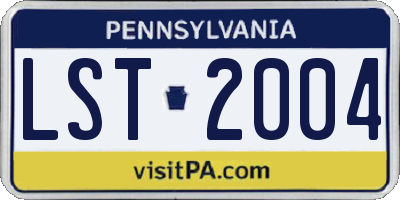 PA license plate LST2004