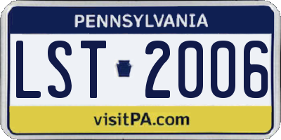 PA license plate LST2006
