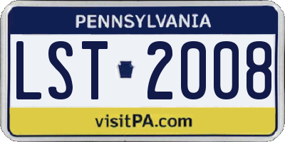 PA license plate LST2008