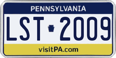 PA license plate LST2009
