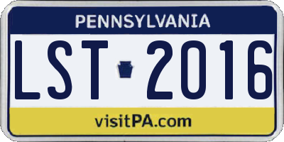 PA license plate LST2016