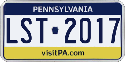 PA license plate LST2017
