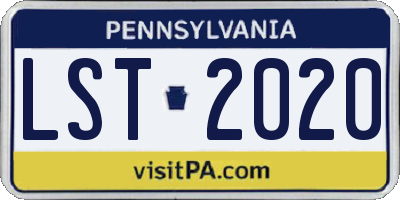 PA license plate LST2020