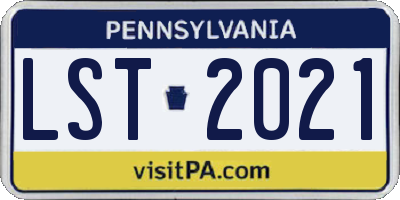 PA license plate LST2021
