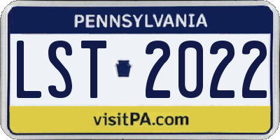 PA license plate LST2022