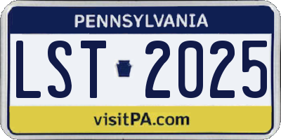 PA license plate LST2025