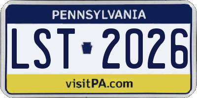PA license plate LST2026
