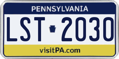 PA license plate LST2030