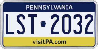 PA license plate LST2032