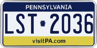 PA license plate LST2036