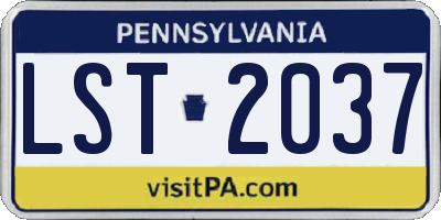 PA license plate LST2037