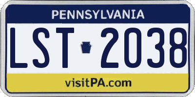 PA license plate LST2038