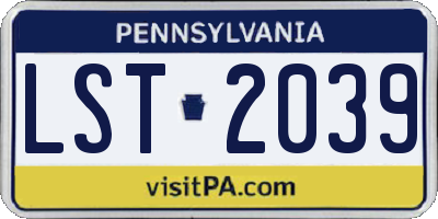 PA license plate LST2039