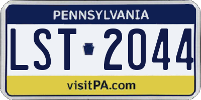PA license plate LST2044