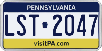 PA license plate LST2047