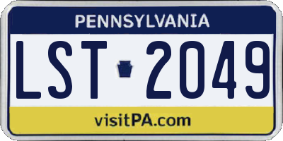 PA license plate LST2049