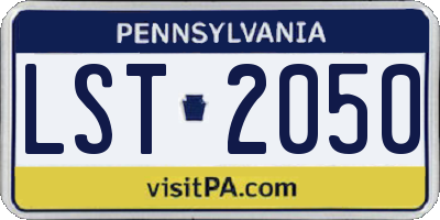 PA license plate LST2050