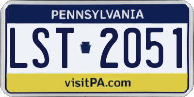 PA license plate LST2051