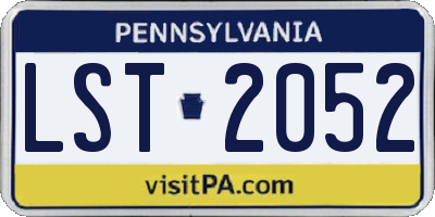 PA license plate LST2052