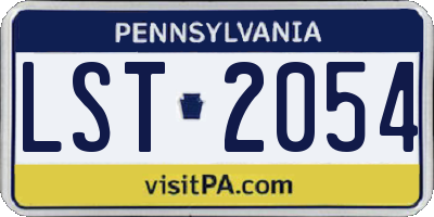 PA license plate LST2054