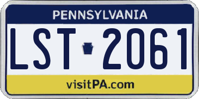 PA license plate LST2061