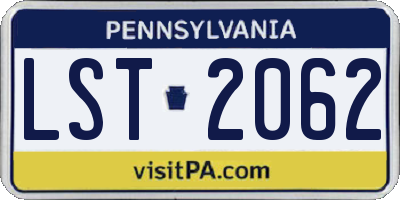 PA license plate LST2062