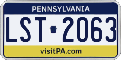 PA license plate LST2063