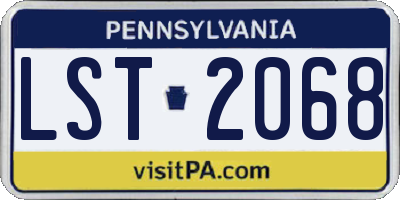 PA license plate LST2068